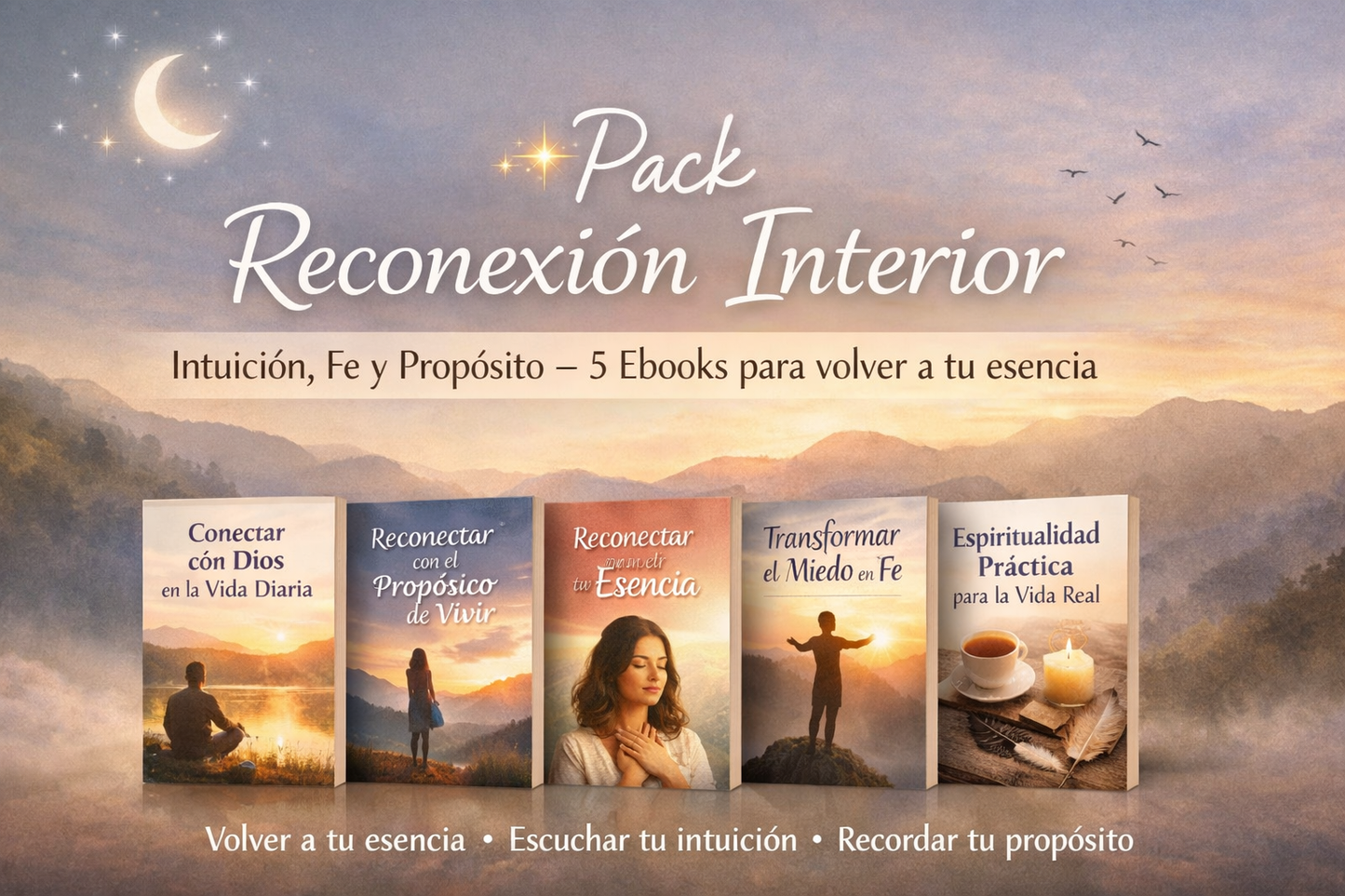 ✨ Pack Reconexión Interior: Intuición, fe y propósito – 5 ebooks para volver a tu esencia